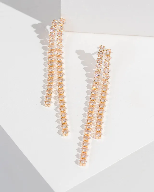 Crystal Diamond Tassel Earrings sold by Collete Hayman