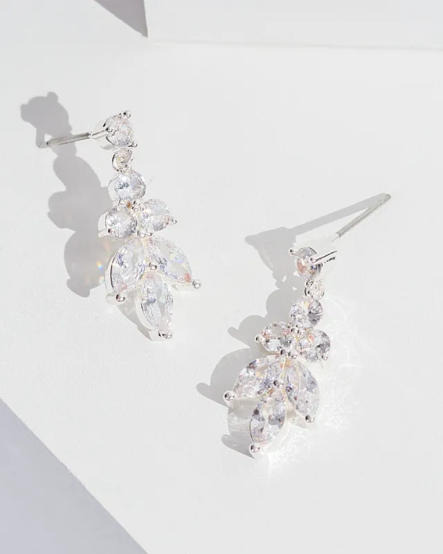 Crystal Leaf Cluster Drop Earrings sold by Collete Hayman