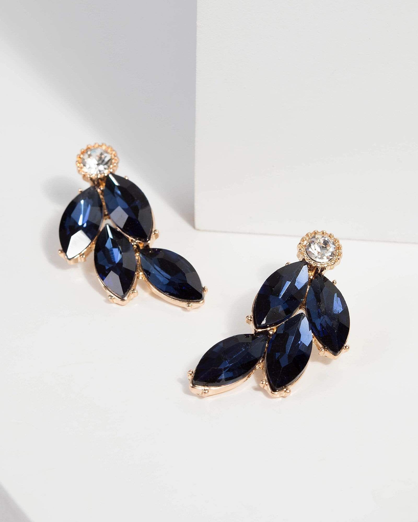 Blue Crystal Stud Drop Earrings sold by Collete Hayman