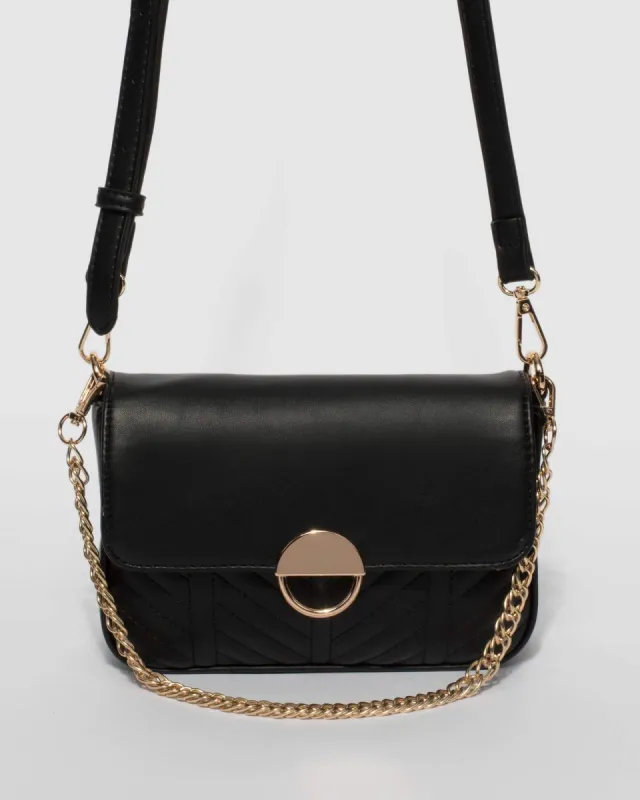 Black Zoe Quilt Crossbody Bag sold by Collete Hayman