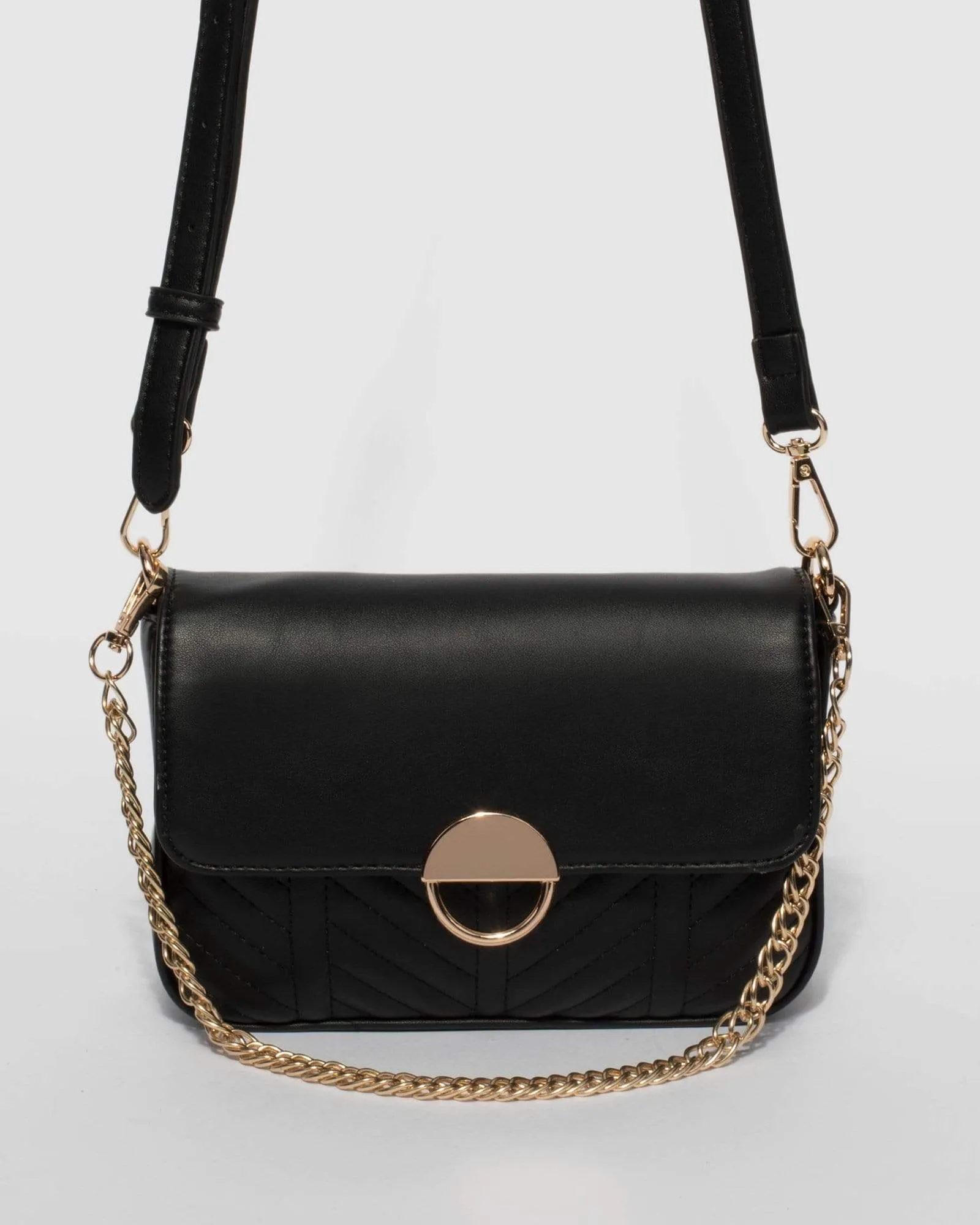 Black Zoe Quilt Crossbody Bag sold by Collete Hayman