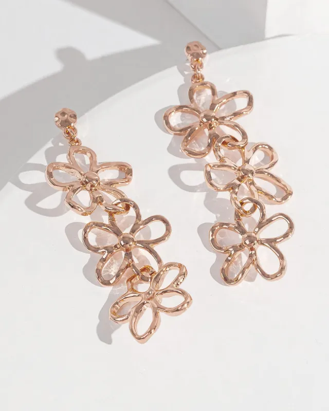 Rose Gold Flower Drop Earrings sold by Collete Hayman