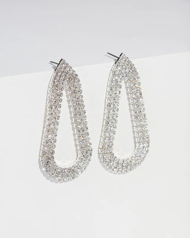Crystal Cup Chain Tear Drop Earrings sold by Collete Hayman