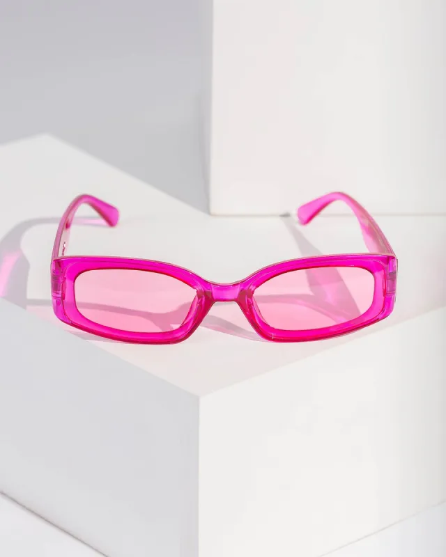 Pink Slim Rectangle Sunglasses sold by Collete Hayman