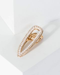 Gold Small Pearl And Crystal Hair Clip sold by Collete Hayman