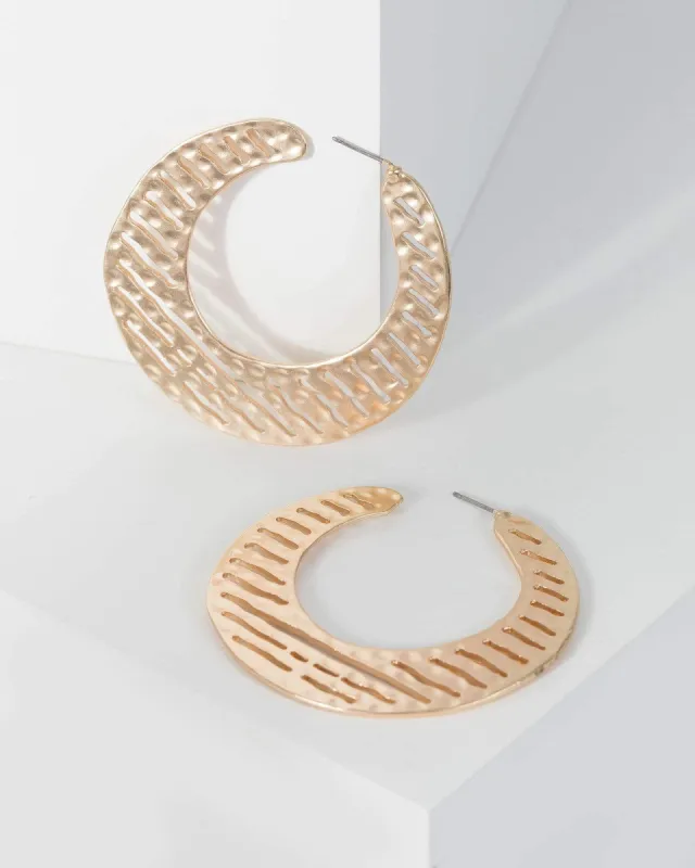 Gold Wave Grill Hoop Earrings sold by Collete Hayman