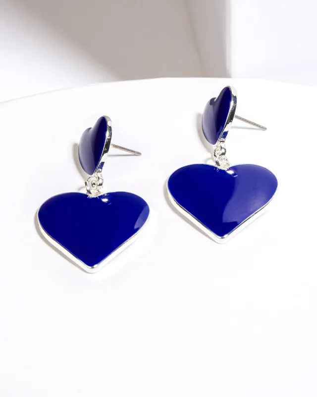 Blue Double Heart Earrings sold by Collete Hayman