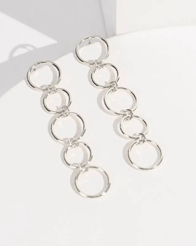 Silver Circles Chain Drop Earrings sold by Collete Hayman