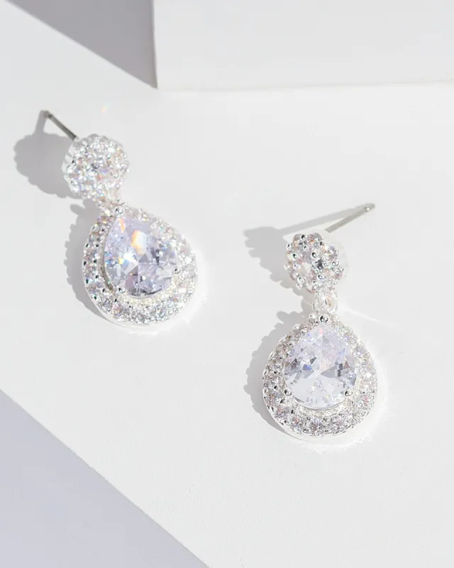 Crystal Circle And Tear Drop Earrings sold by Collete Hayman