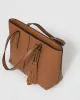 Tan Yesenia Tassel Tote Bag sold by Collete Hayman