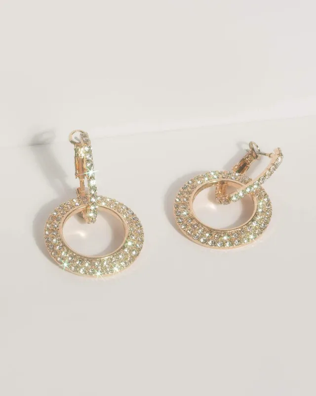 Gold Crystal Double Hoop Earrings sold by Collete Hayman