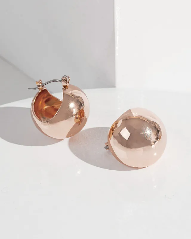 Rose Gold Ball Hoop Huggie Earrings sold by Collete Hayman