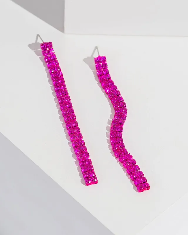 Pink Crystal Fine Drop Earrings sold by Collete Hayman