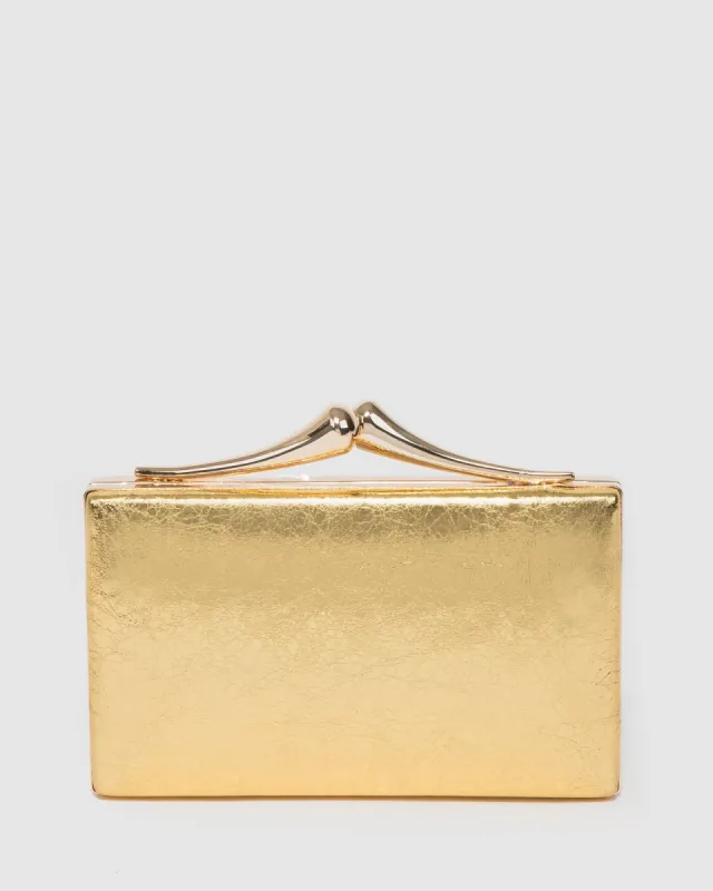 Gold Vienna Hardware Clutch Bag sold by Collete Hayman