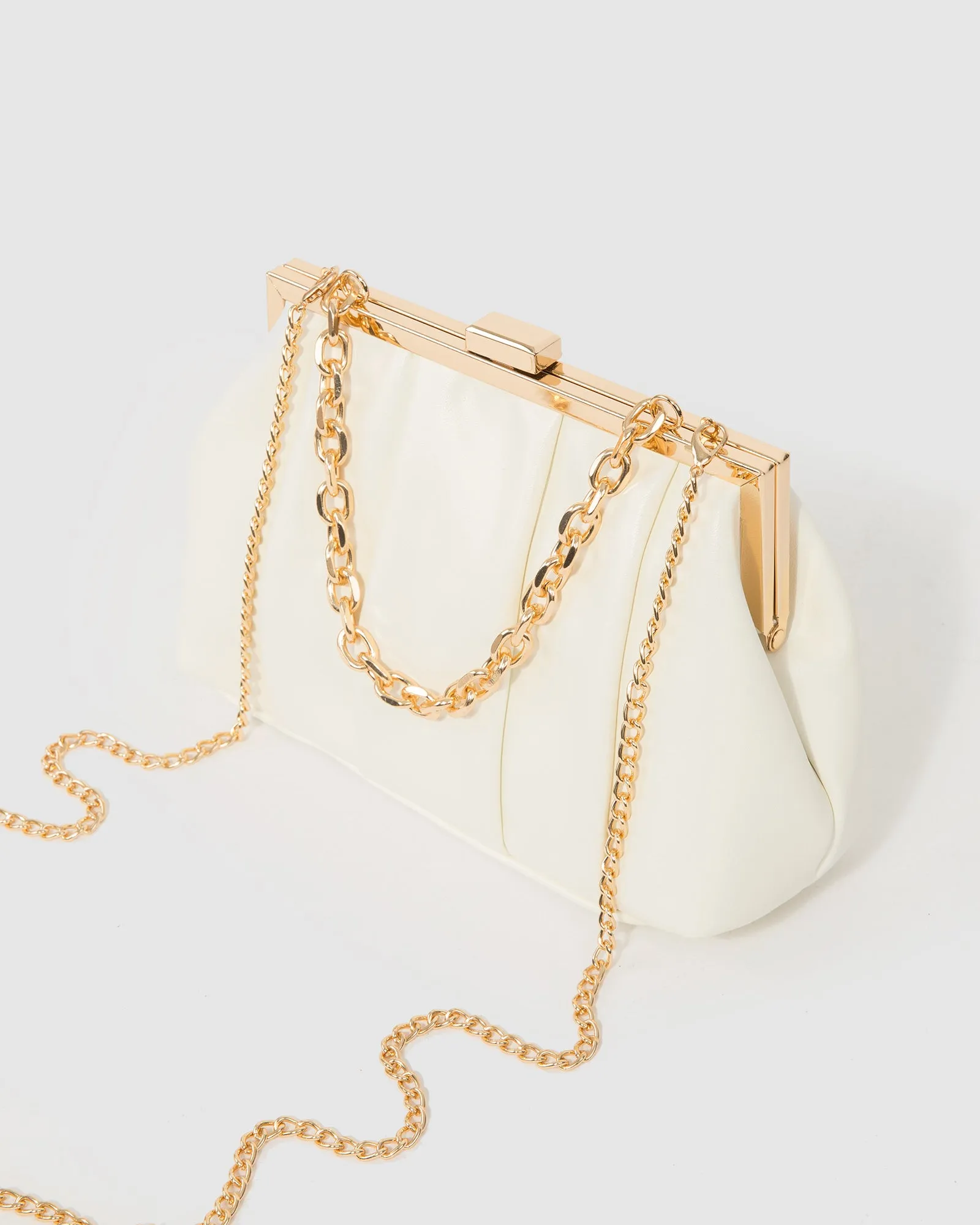 White Madison Frame Clutch Bag sold by Collete Hayman product image thumbnail 4