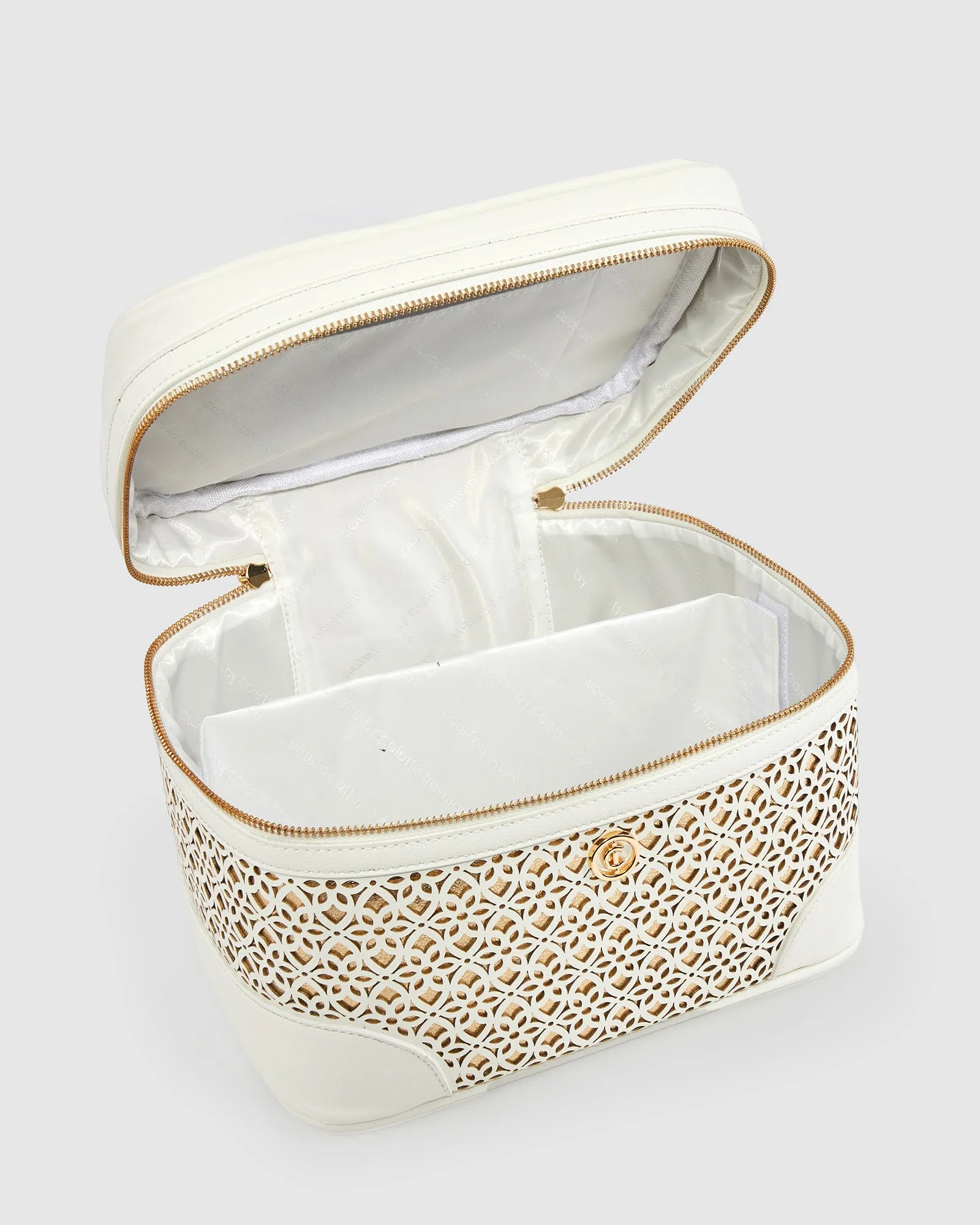 White Erina Lasercut Cosmetic Case Pack sold by Collete Hayman product image thumbnail 4