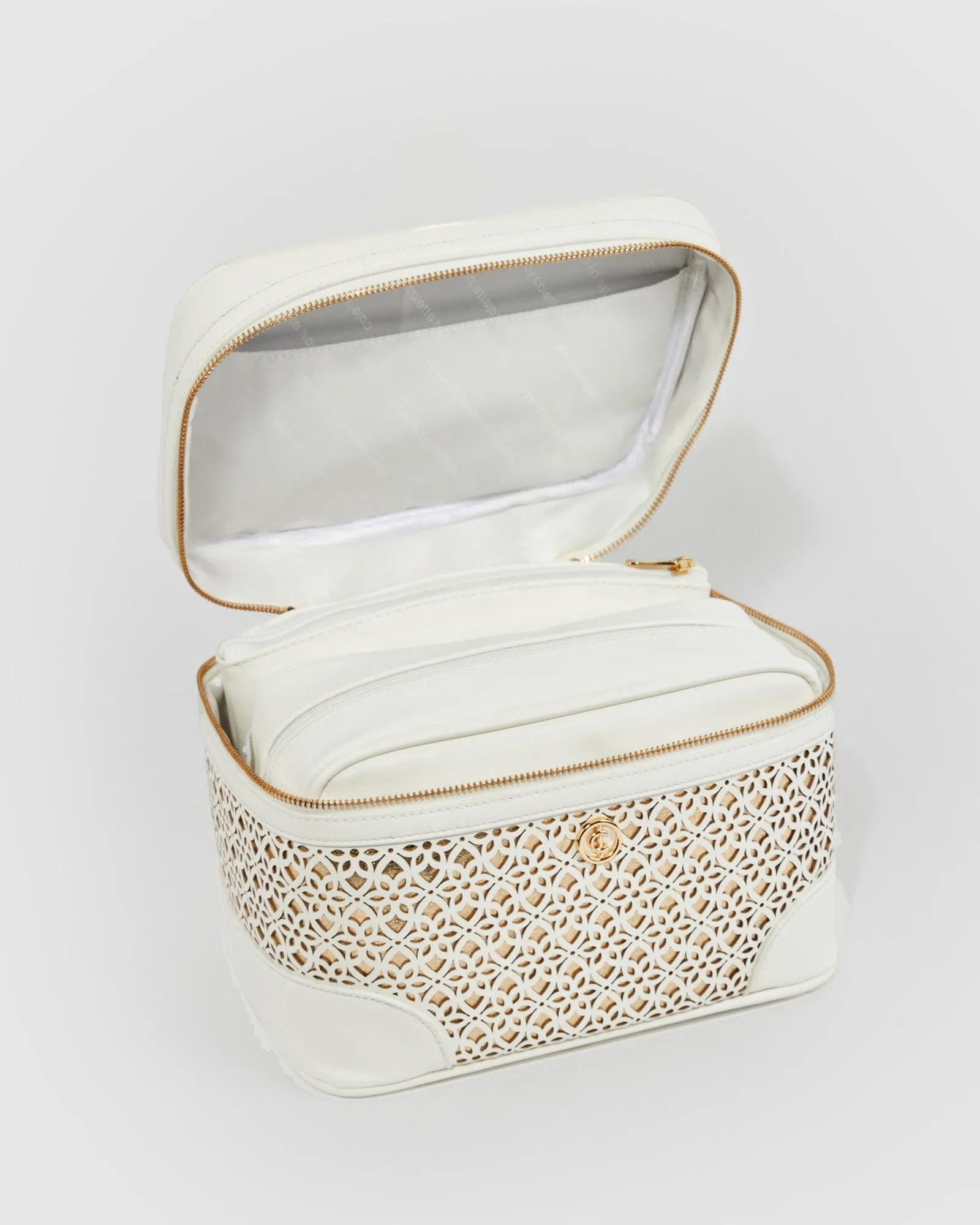 White Erina Lasercut Cosmetic Case Pack sold by Collete Hayman product image thumbnail 3