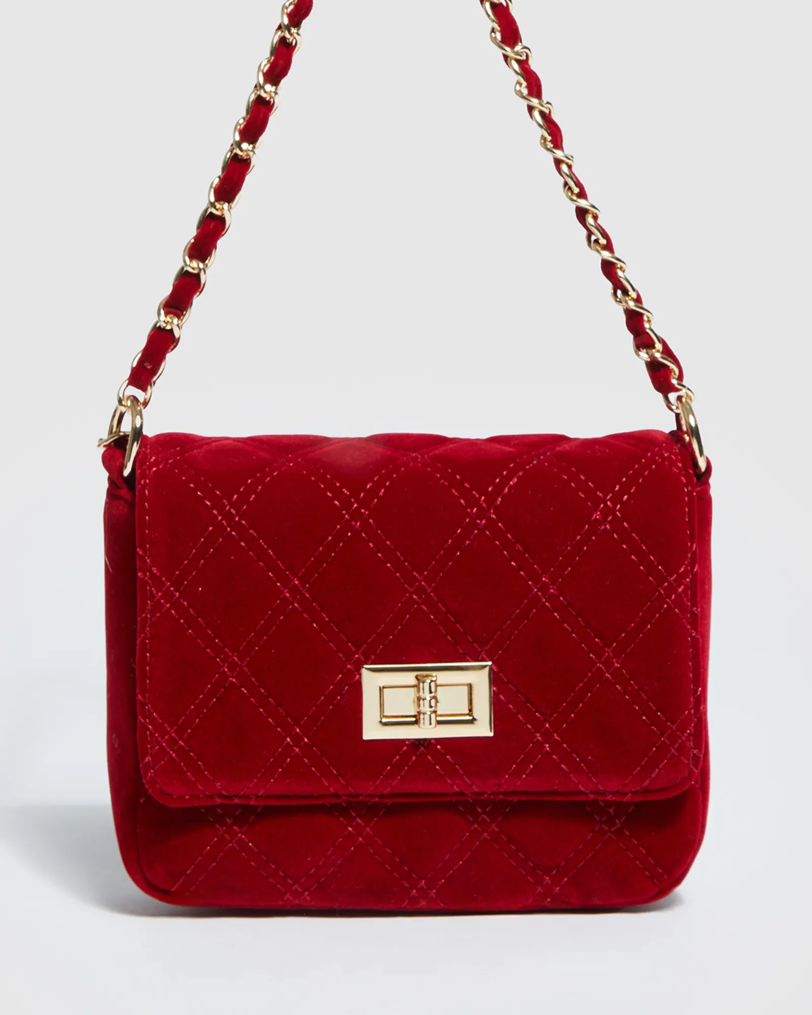 Red Maria Jose Lock Crossbody Bag sold by Collete Hayman