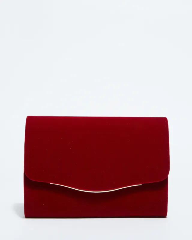 Red Adele Evening Clutch Bag sold by Collete Hayman