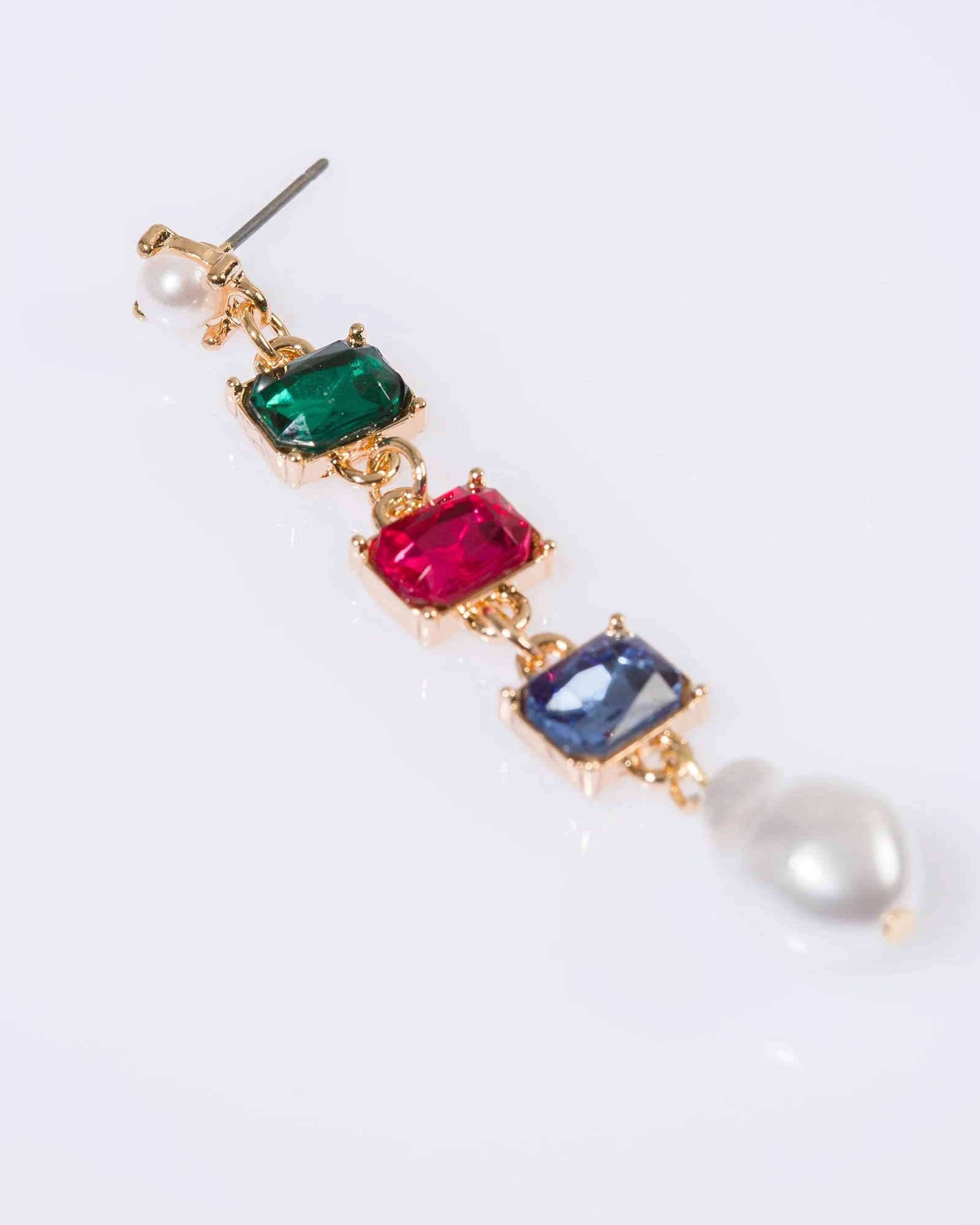 Multi Colour Fine Rectangle Drop Earrings sold by Collete Hayman product image thumbnail 2