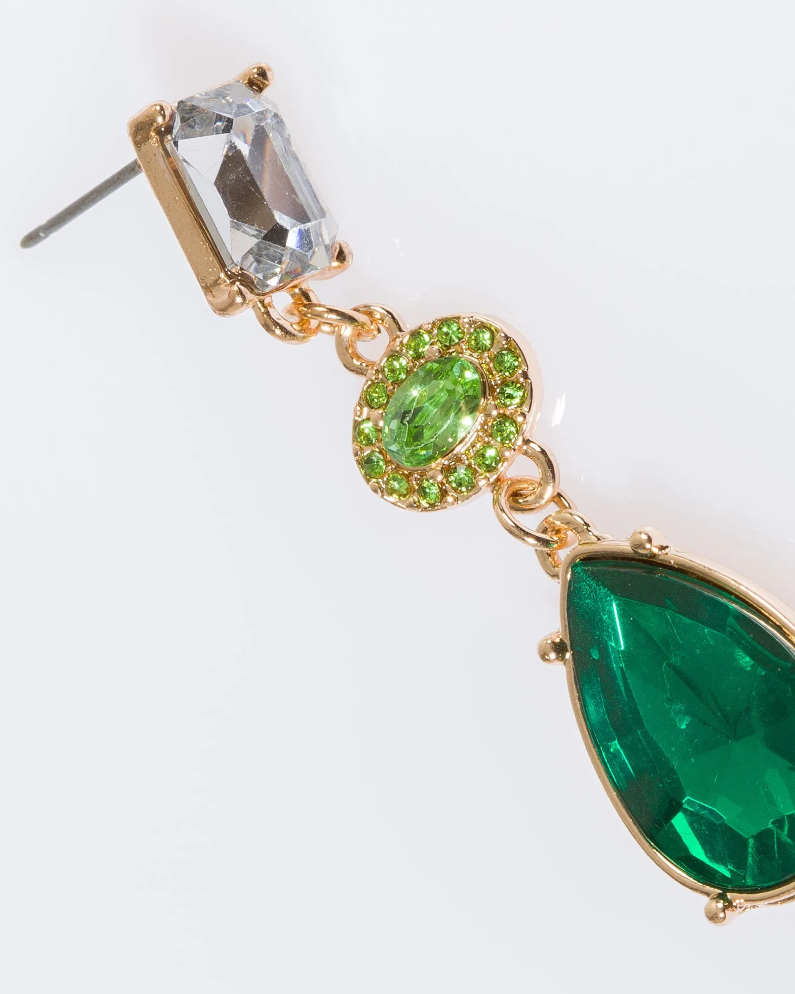 Multi Colour 3 Tier Drop Crystal Earrings sold by Collete Hayman product image thumbnail 2