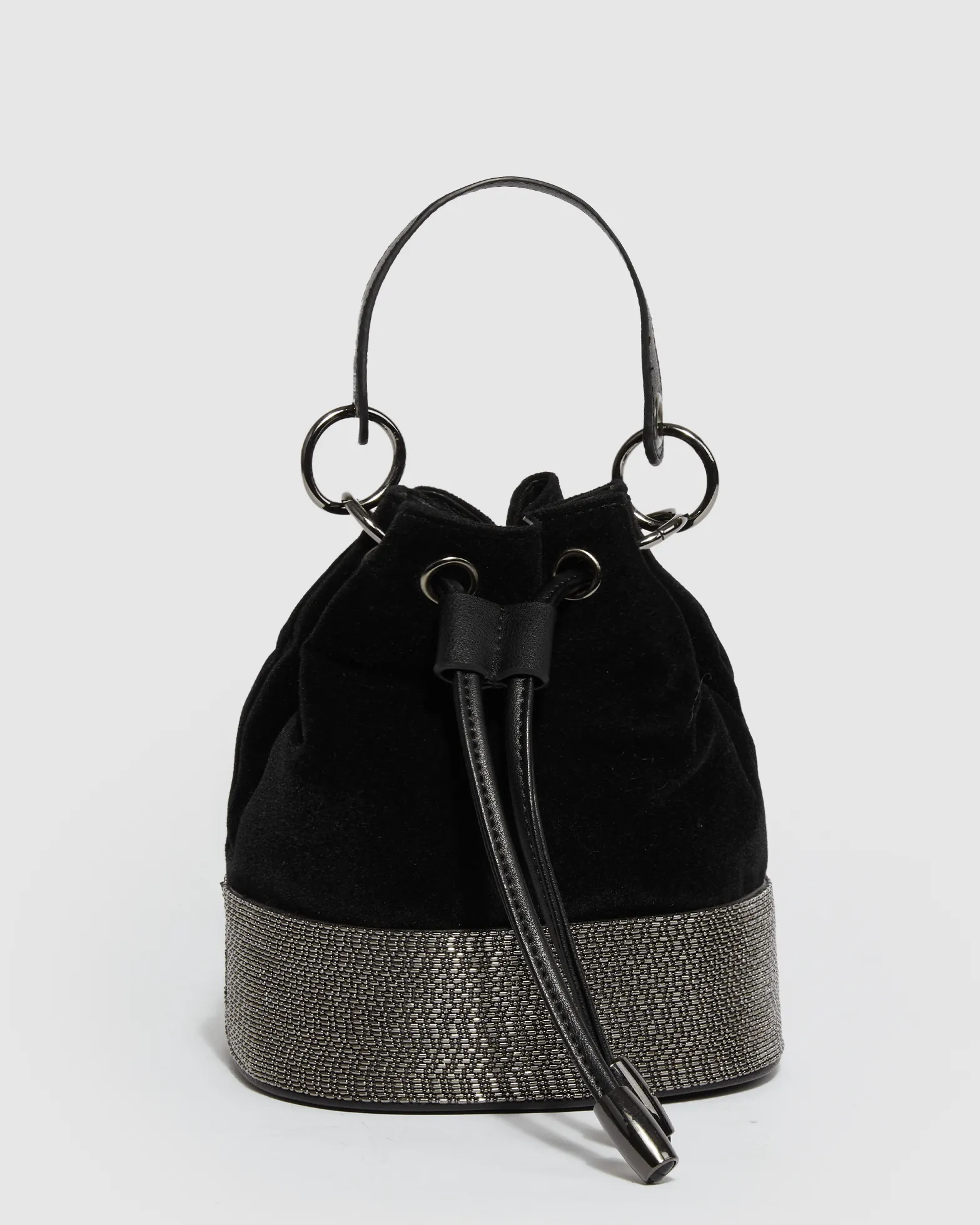 Black Anna Evening Bucket Bag sold by Collete Hayman