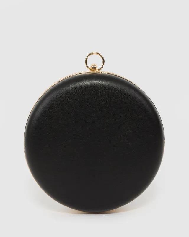 Black Yuki Round Clutch Bag sold by Collete Hayman