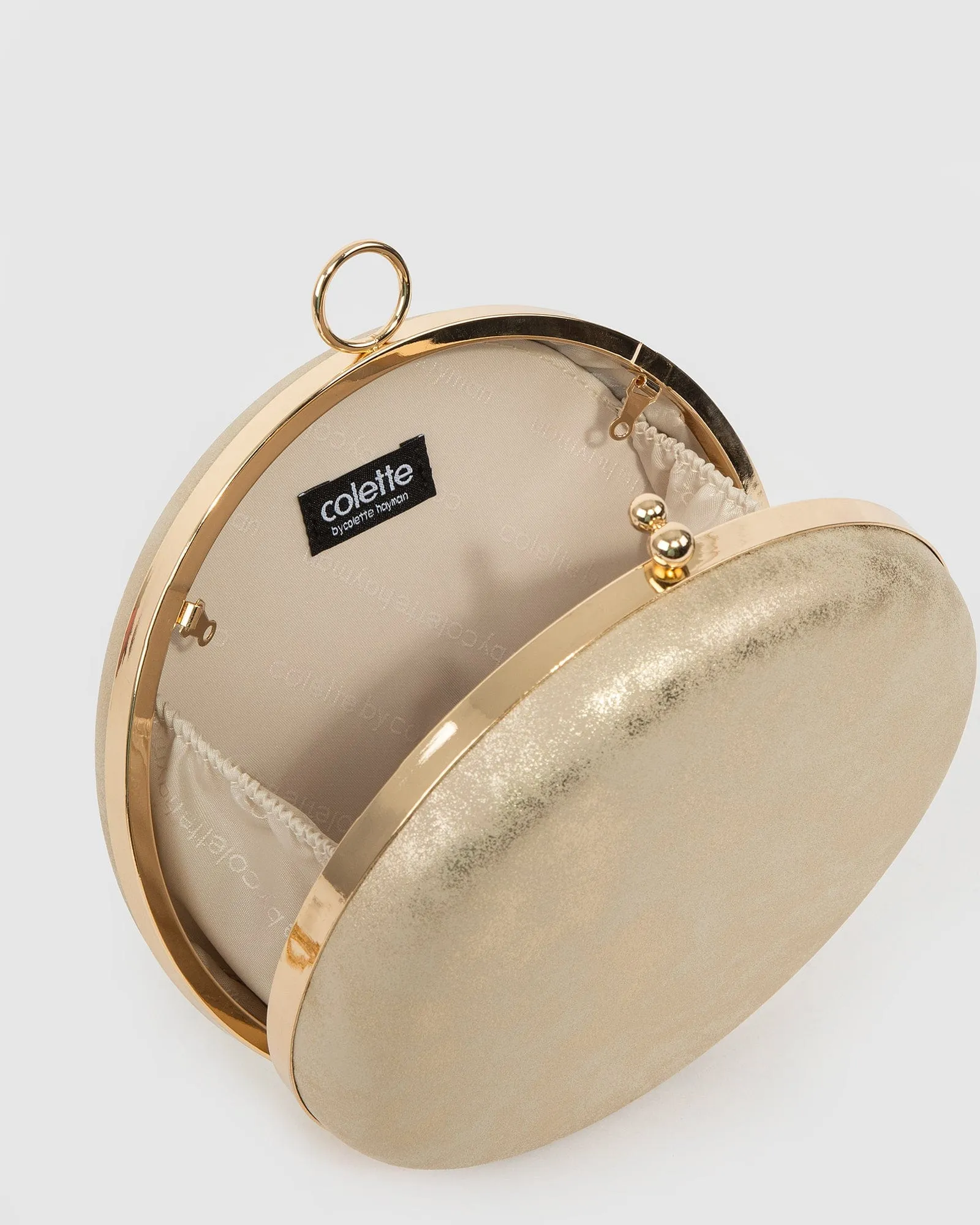 Gold Yuki Round Clutch Bag sold by Collete Hayman product image thumbnail 5