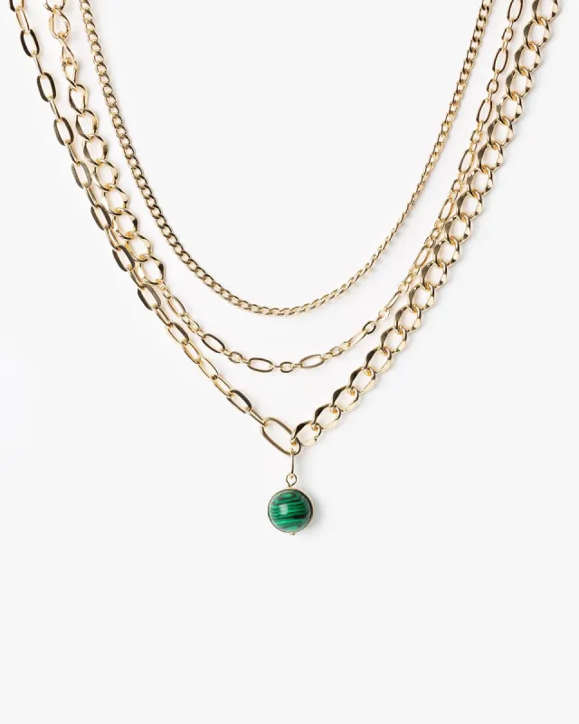 Green Globe Pendant Layered Necklace sold by Collete Hayman