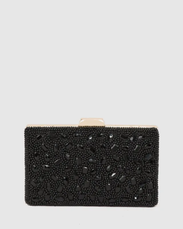 Black Lienke Beaded Clutch Bag sold by Collete Hayman