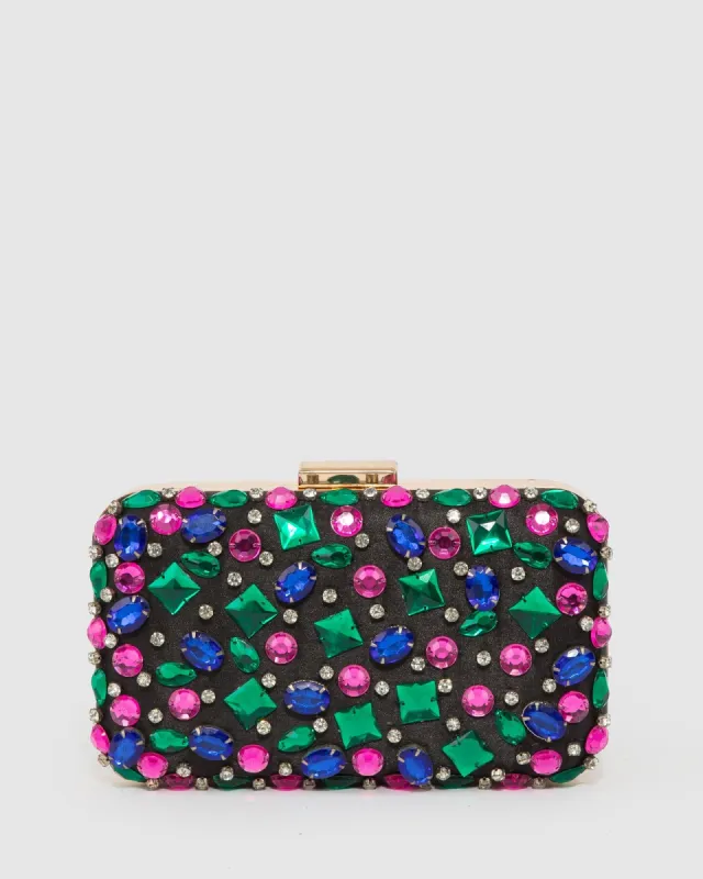 Multi Colour Zoe Beaded Clutch Bag sold by Collete Hayman