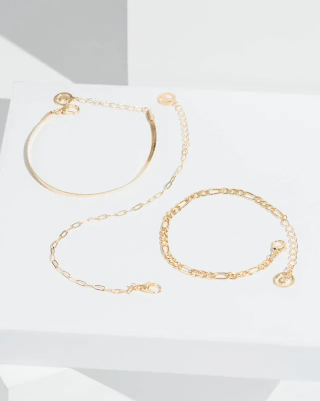 Gold Multi Chain Bracelet 3 Pack sold by Collete Hayman
