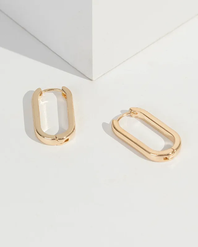 Gold Oval Hoop Earrings sold by Collete Hayman
