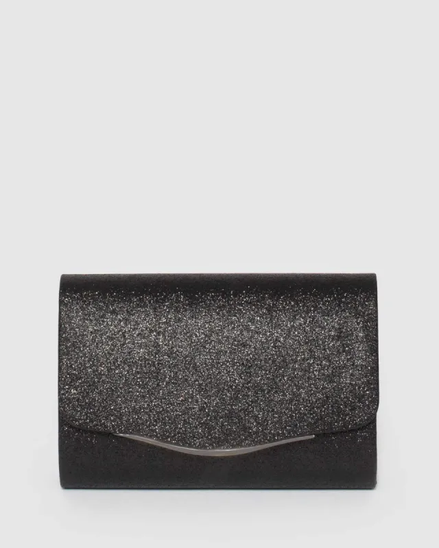 Black Adele Evening Clutch Bag sold by Collete Hayman
