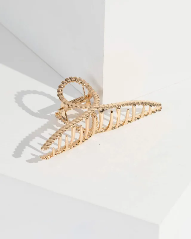 Gold Twisted Metal Claw Clip sold by Collete Hayman