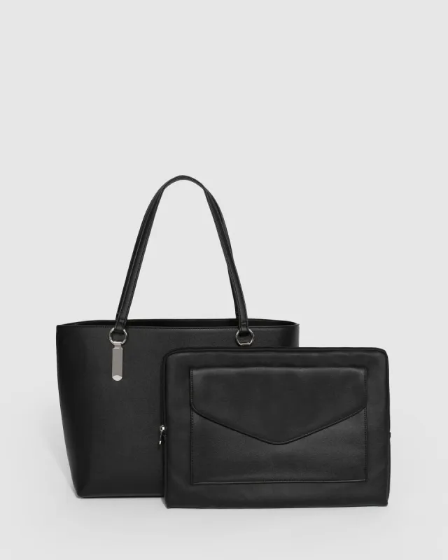 Black And Silver Angelina Tote Bag sold by Collete Hayman