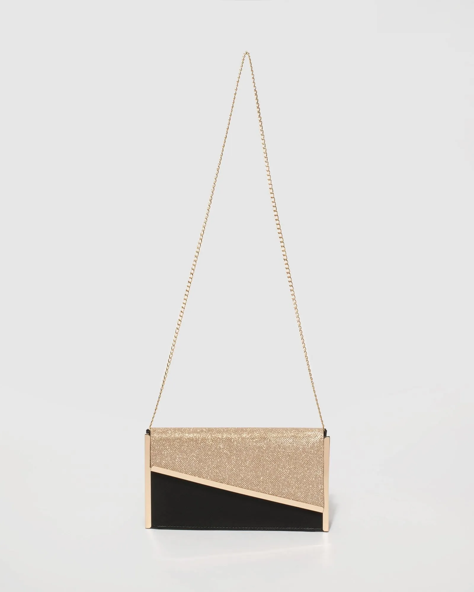 Black and Gold Jessie Diagonal Bar Clutch Bag sold by Collete Hayman product image thumbnail 4