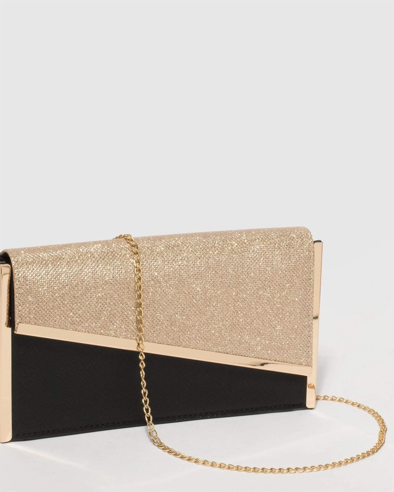 Black and Gold Jessie Diagonal Bar Clutch Bag sold by Collete Hayman product image thumbnail 3