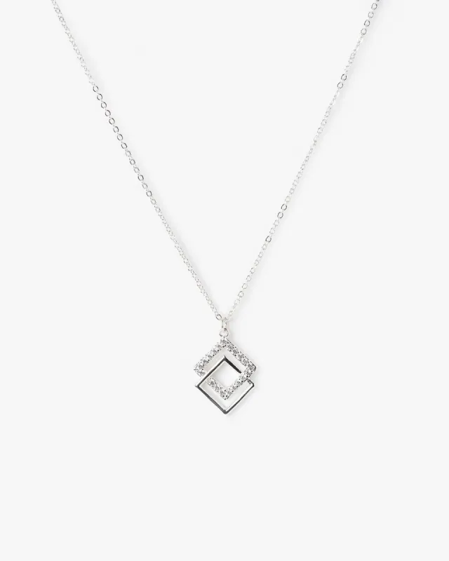 Crystal 2 Squares Necklace sold by Collete Hayman