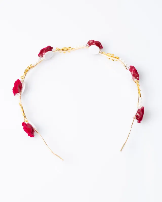 Red Roses Detail Headband sold by Collete Hayman