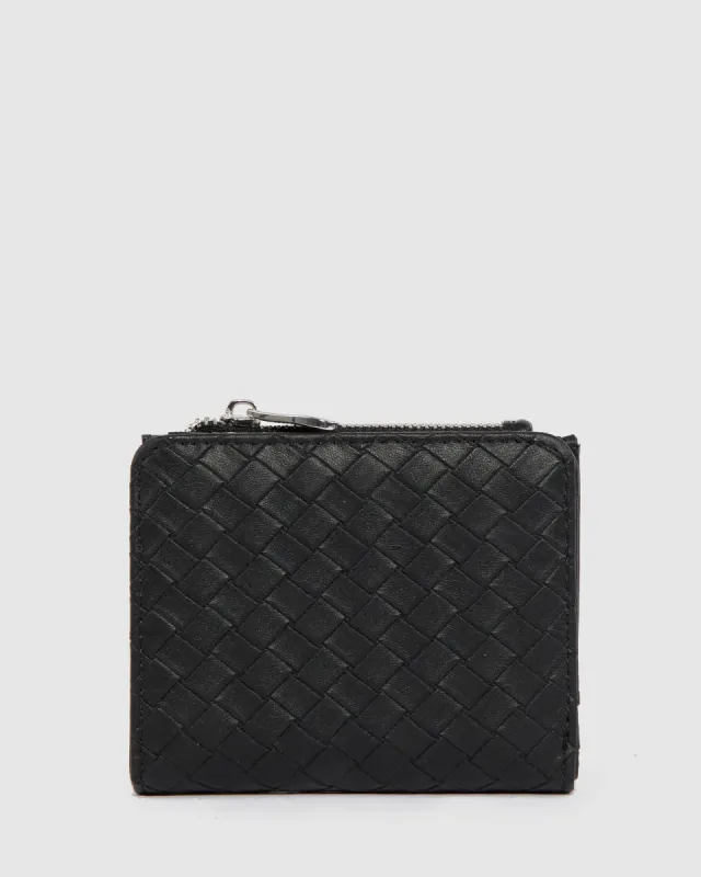 Black Weave Han Mini Wallet sold by Collete Hayman