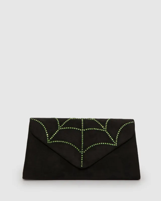 Black Paula Web Clutch Bag sold by Collete Hayman