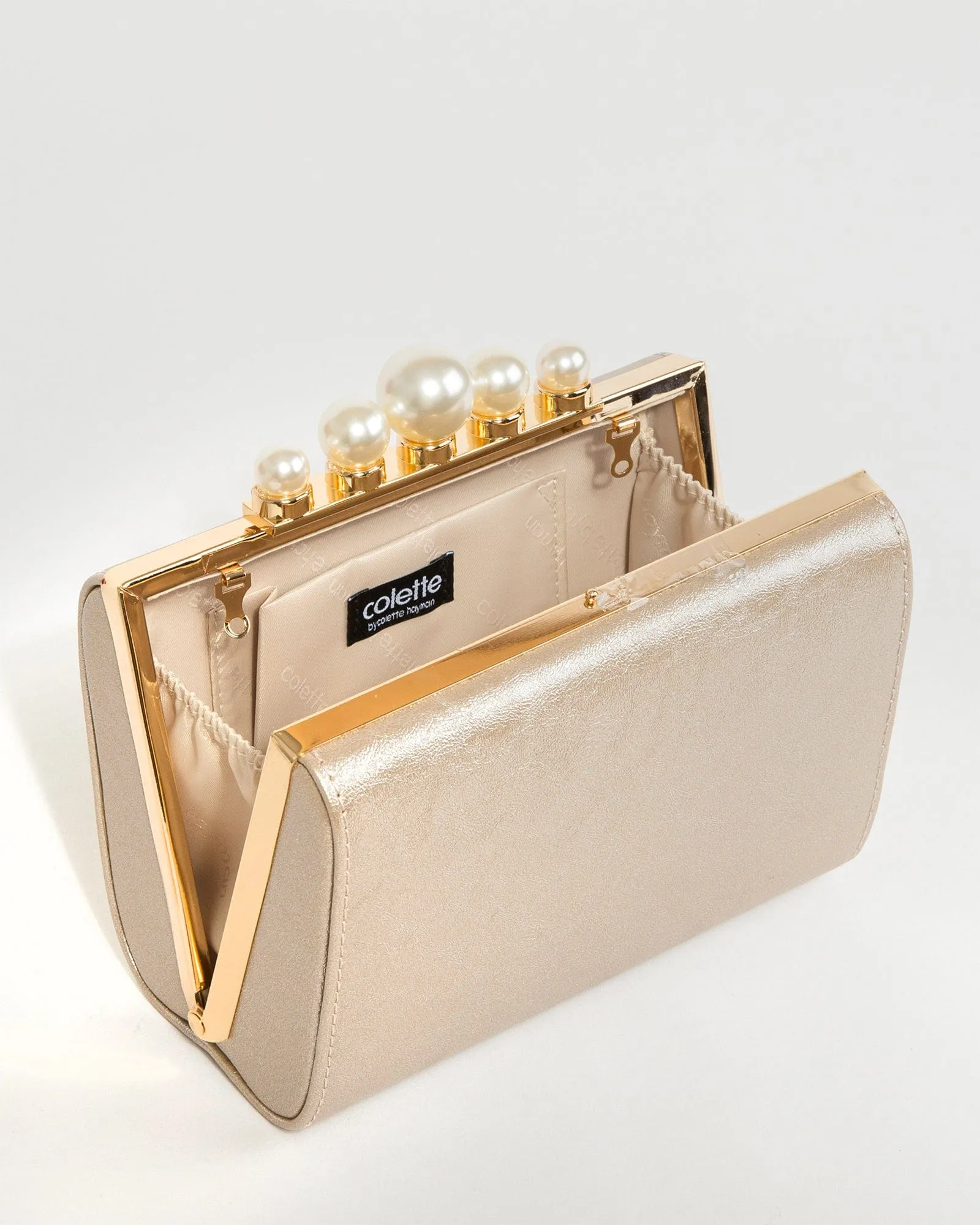 Gold Daphne Pearl Clutch Bag sold by Collete Hayman product image thumbnail 5