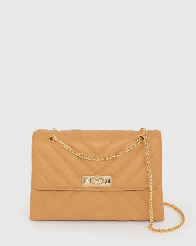 Caramel Zion Arrow Crossbody Bag sold by Collete Hayman