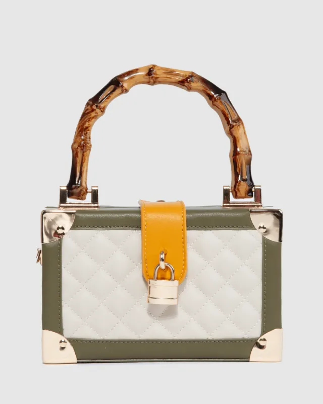 Multi Colour Kendall Bamboo Trunk Bag sold by Collete Hayman