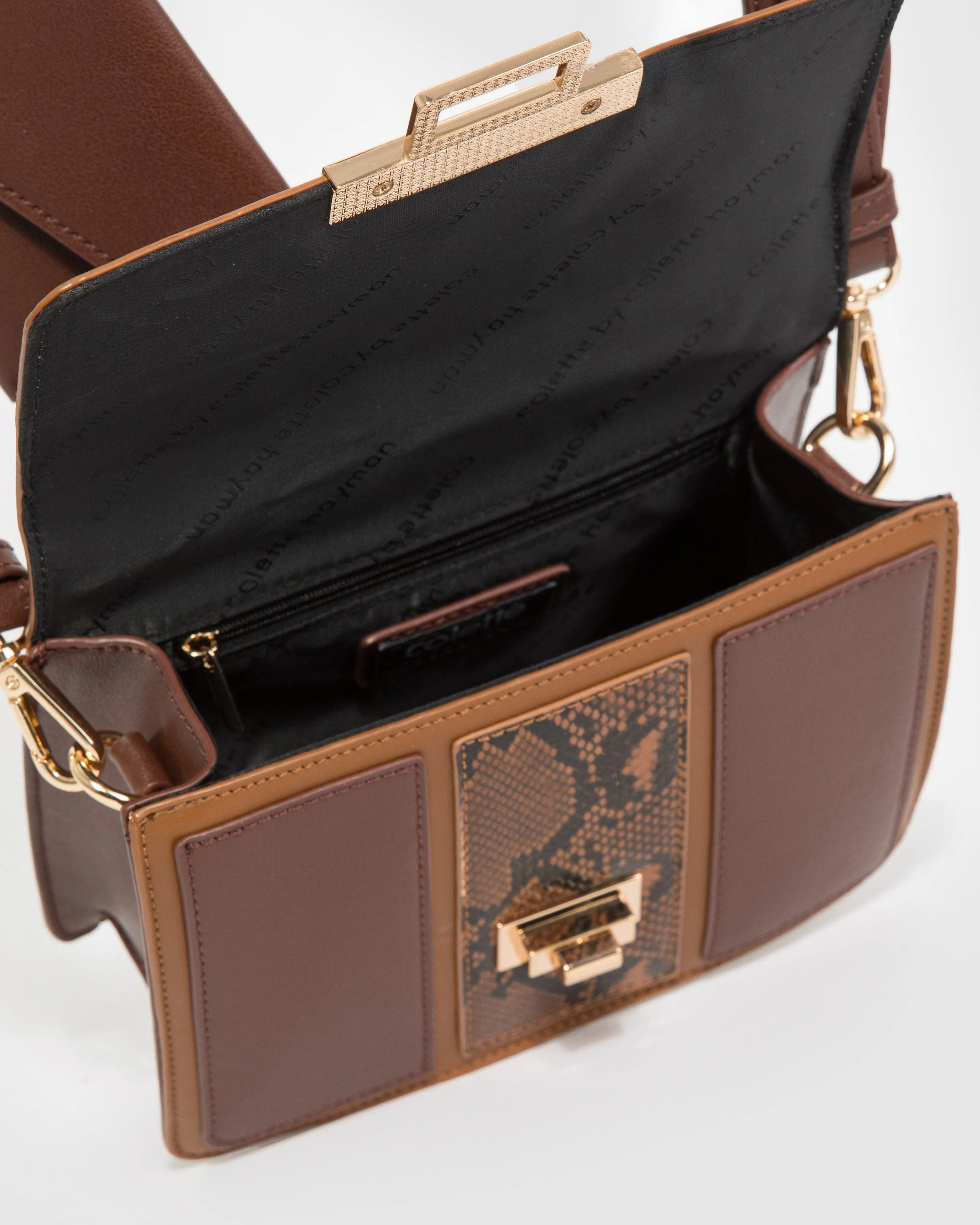 Brown Sierra Panel Crossbody Bag sold by Collete Hayman product image thumbnail 5