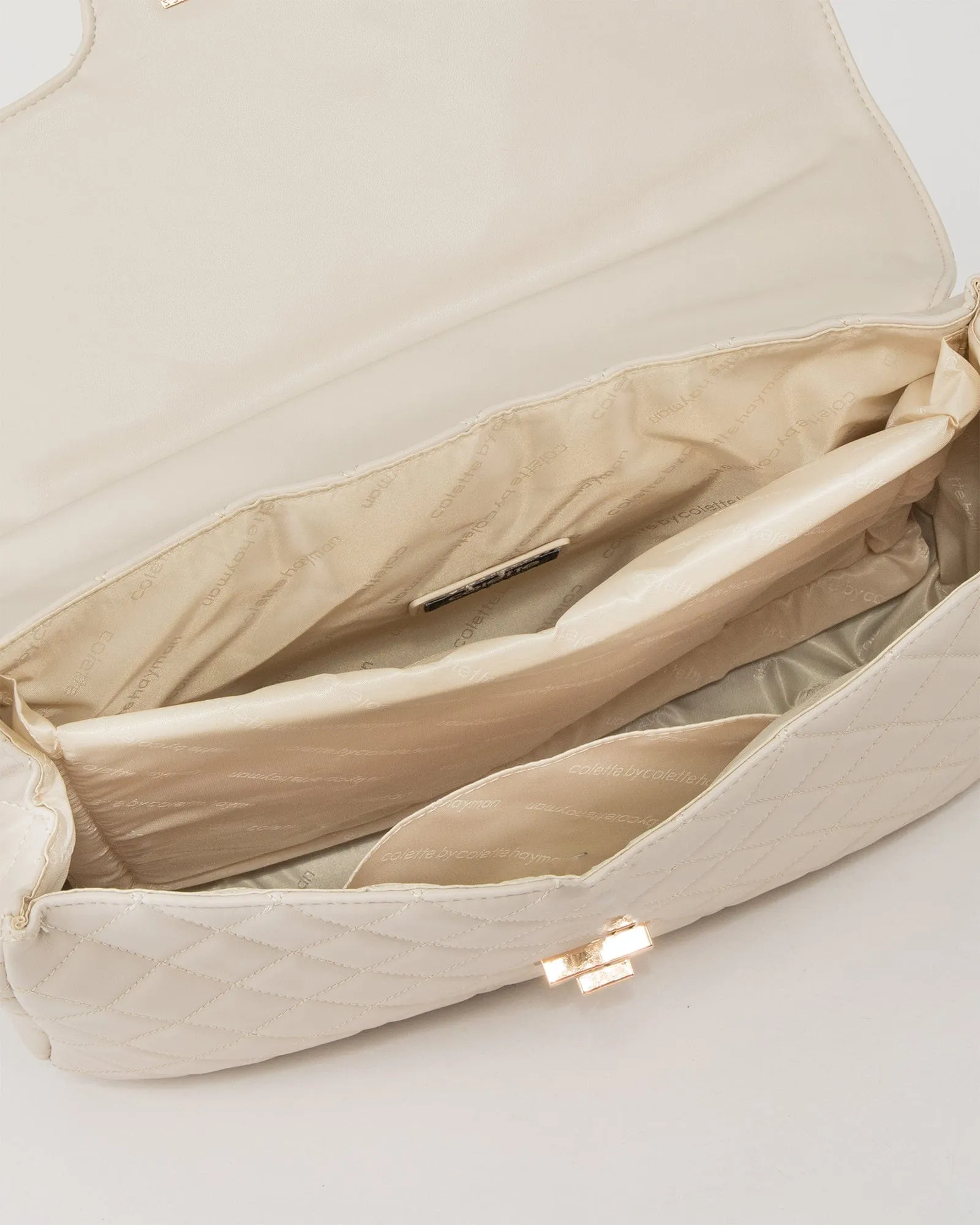 Ivory Gina Quilt Large Crossbody Bag sold by Collete Hayman product image thumbnail 5