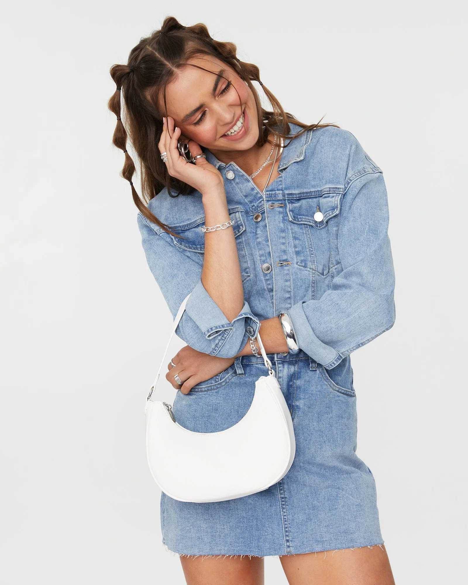 White Jasmin Crescent Bag sold by Collete Hayman product image thumbnail 2