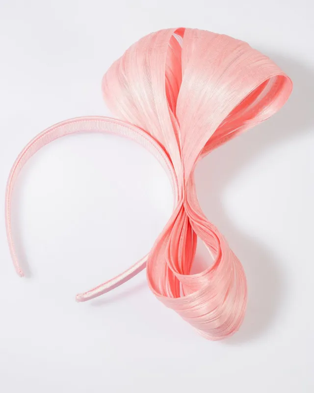 Pink Sinamay Side Detail Fascinator sold by Collete Hayman