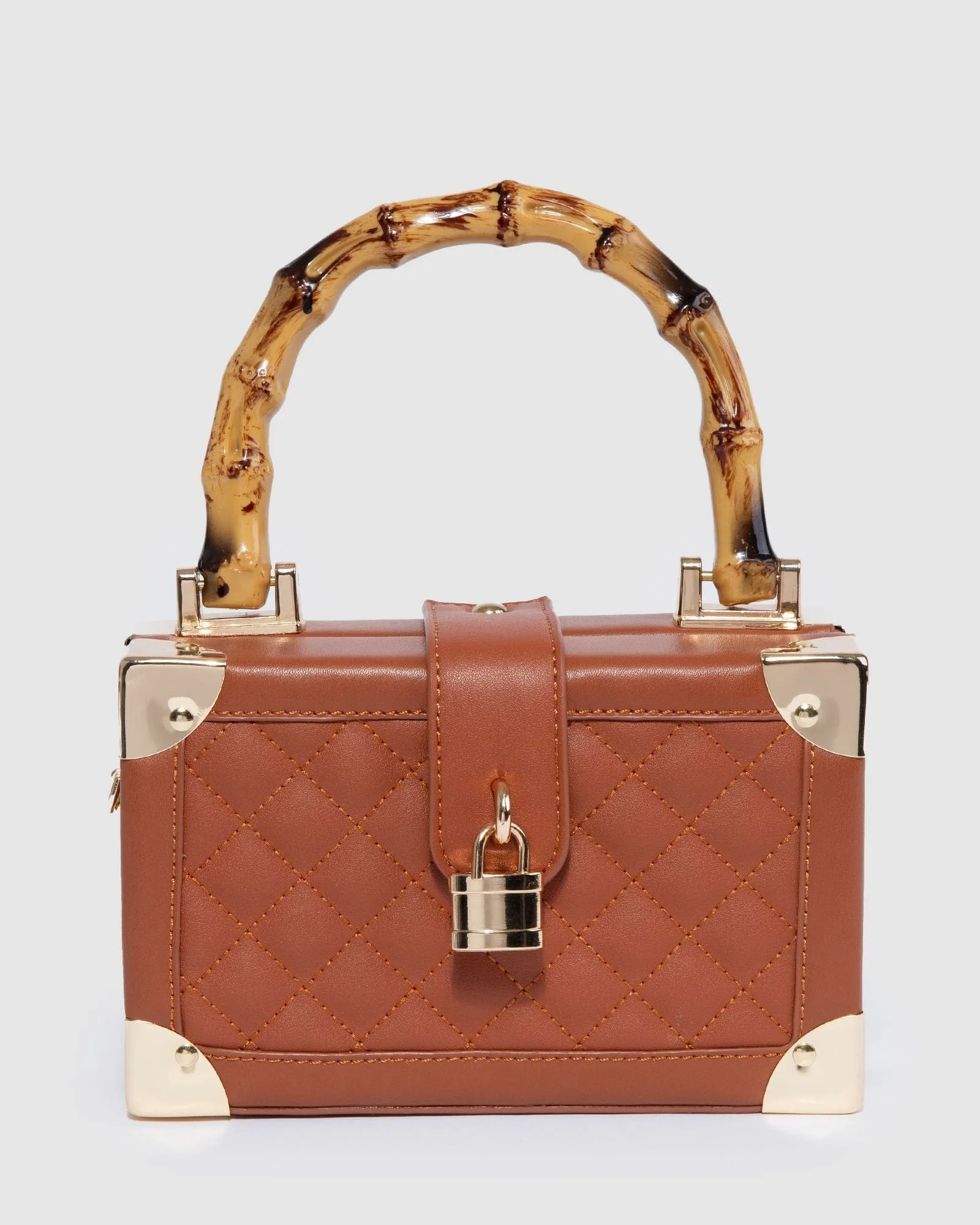 Tan Kendall Bamboo Trunk Bag sold by Collete Hayman